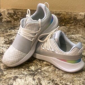 Under Armour Women's White Sneakers with Rainbow Accents